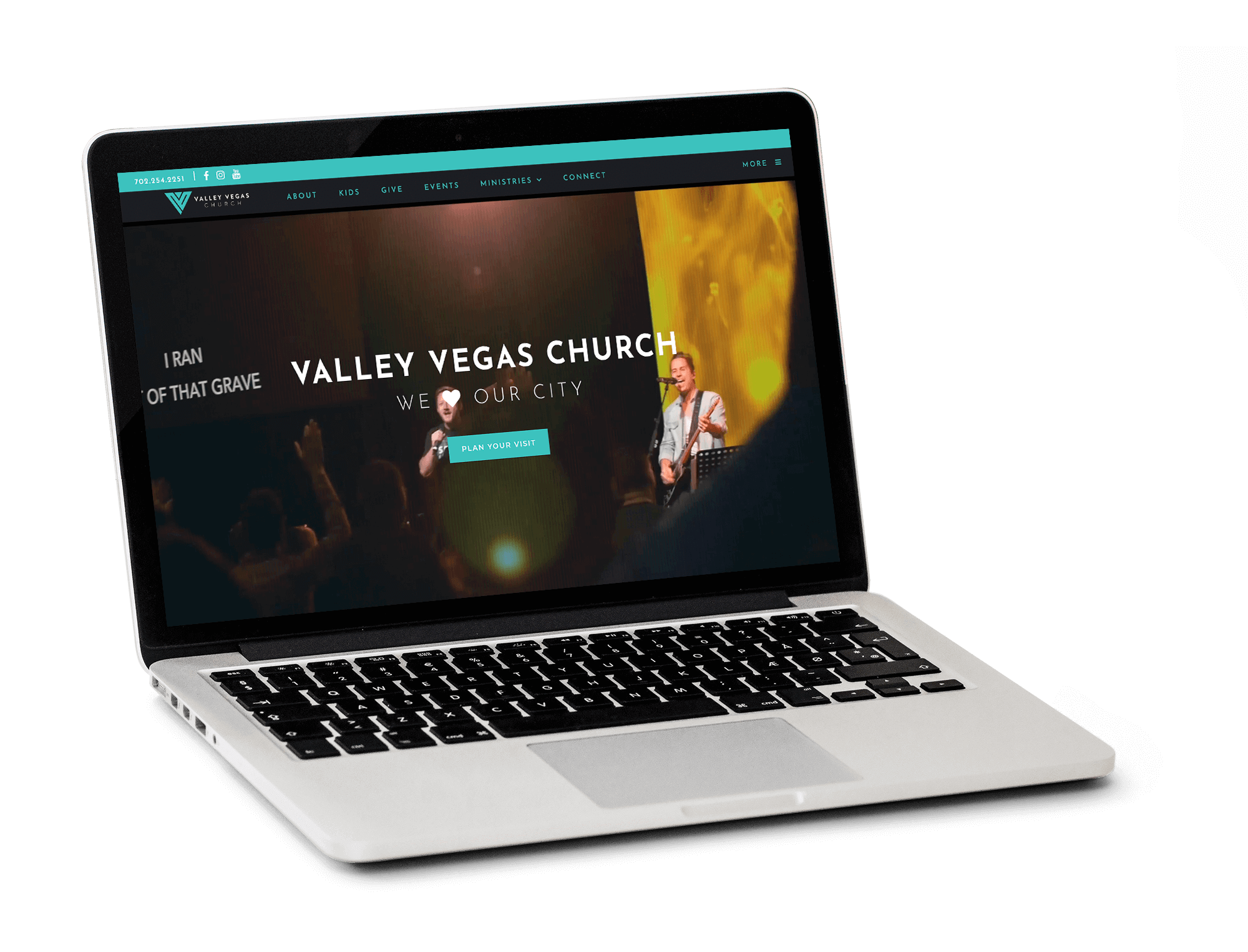 laptop with valley vegas homepage